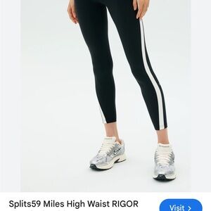Splits59 Black Leggings with White Stripes SET